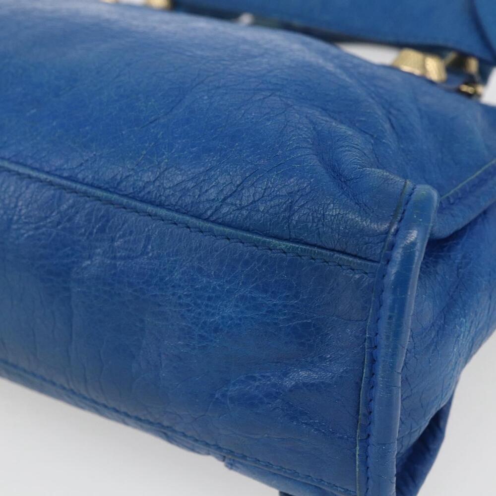 BALENCIAGA Giant Mini City Hand Bag Leather 2way Blue Gold 309544 Auth am10173V - Picture 16 of 16